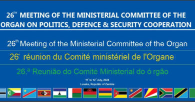 SADC to Convene 26th Ordinary Meeting of the Ministerial Committee of the Organ in Lusaka